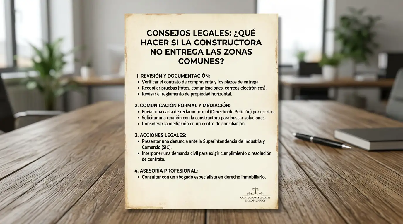 ¿Qué Hacer Si la Constructora No Entrega las Zonas Comunes? Guía Legal 2026